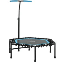 Trampolino da fitness con manico regolabile in 3 posizioni, Blu