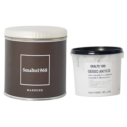 Smalto1968 base acqua gesso antico shabby chic finitura opaca multicolore l 0.5 *** colore- marrone, confezione 1