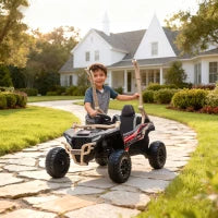 Macchina Elettrica per Bambini 3-8 Anni 12V con Licenza KAWASAKI, Doppio Motore, Telecomando e Musica, Giallo