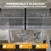 Tettoia Moderna in Policarbonato, Alluminio e PP per Balconi, Finestre e Porte, 200x96x27 cm