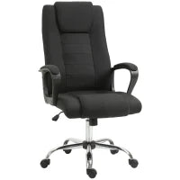 Sedia da Ufficio Ergonomica, Basculante e Imbottita con Altezza Regolabile, 62x76x110-119 cm, Nero