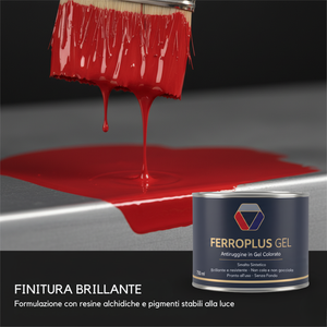 Ferroplus gel smalto sintetico antiruggine per ferro rosso fuoco 750 ml