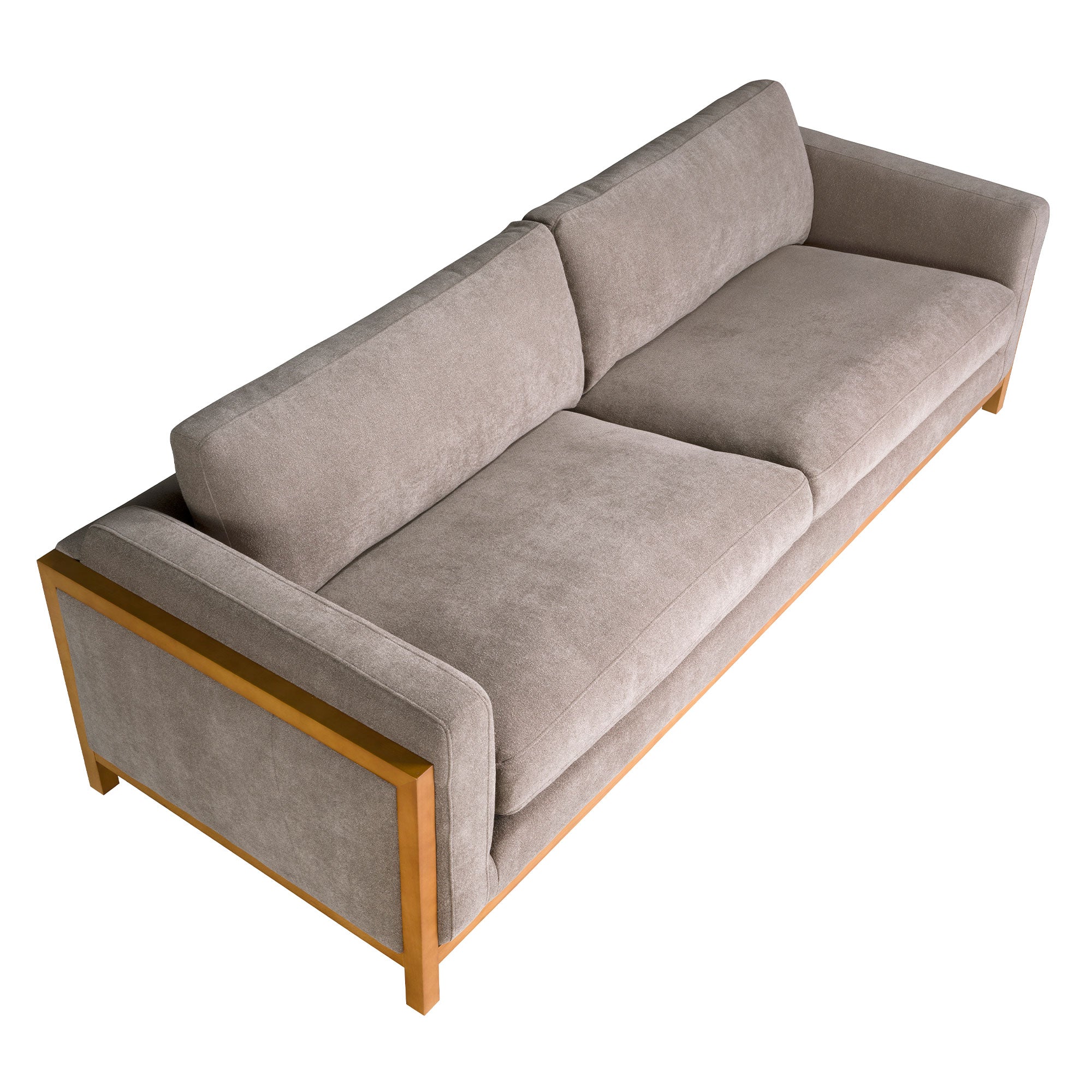 Divano a 3 posti in tessuto 260 x 92 x 88 cm colore marrone