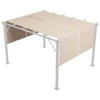 Copertura per Gazebo Pergola 3x3 m in Poliestere con Tasche e Cinghie, 488x122 cm, color Kaki