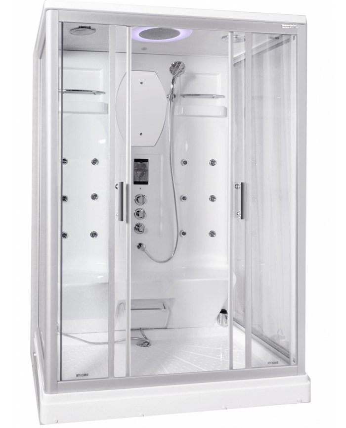 Cabina Doccia Idromassaggio 140x90cm Bagno Turco, Full Optional Sicorage Kleria
