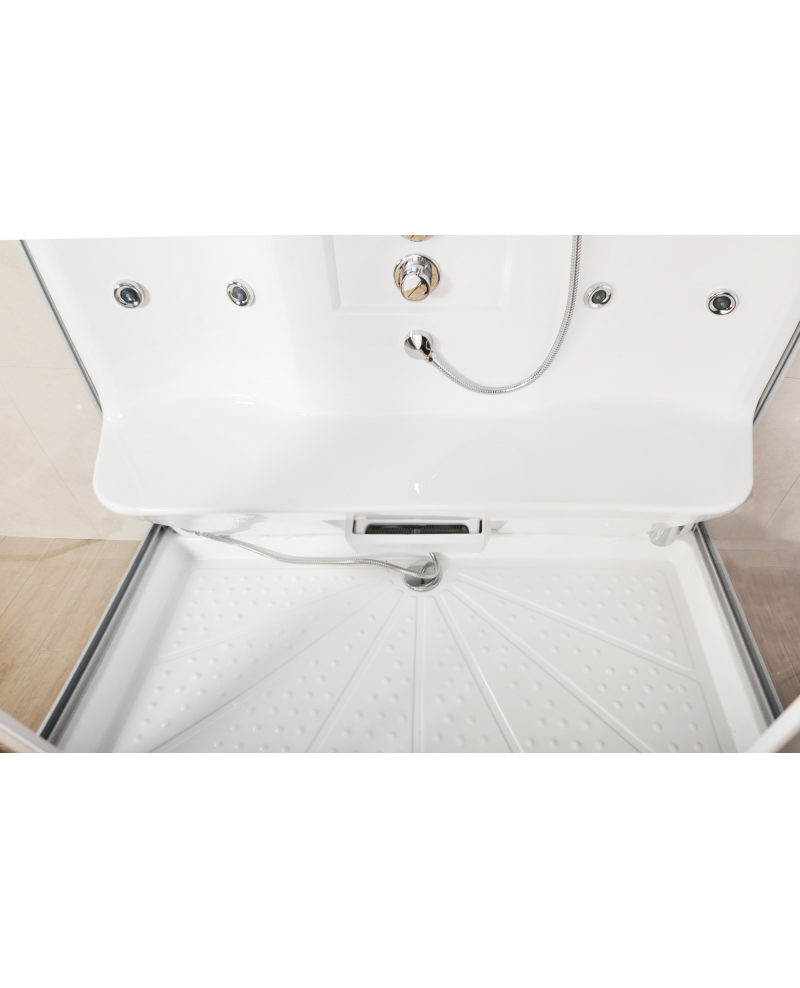 Cabina Doccia Idromassaggio 140x90cm Bagno Turco, Full Optional Sicorage Kleria