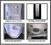 Cabina Doccia Idromassaggio Bagno Turco Full Optional 110x110cm Sicorage Blunde