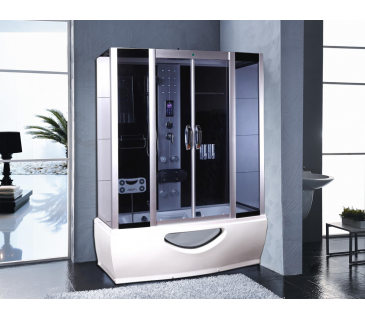 Cabina con vasca idromassaggio, sauna, bagno turco, cromoterapia 170x85cm full optional Sicorage Mexus Oblò