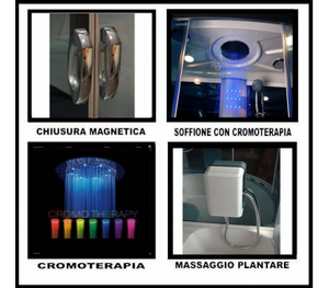 Cabina con vasca idromassaggio, sauna, bagno turco, cromoterapia 170x85cm full optional Sicorage Mexus Oblò
