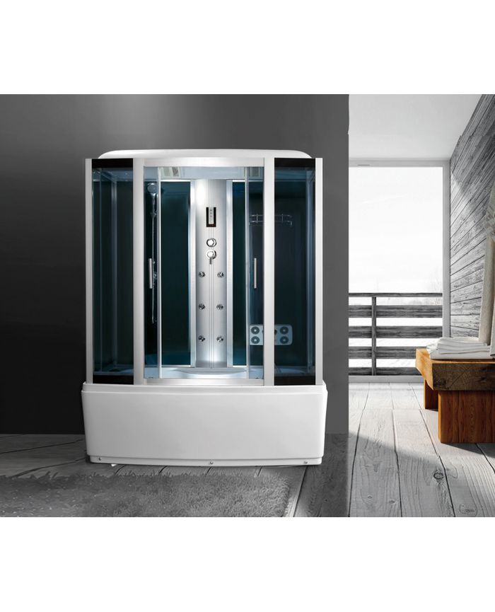 Cabina con vasca idromassaggio, sauna, bagno turco, cromoterapia 170x88cm full optional Sicorage Antin