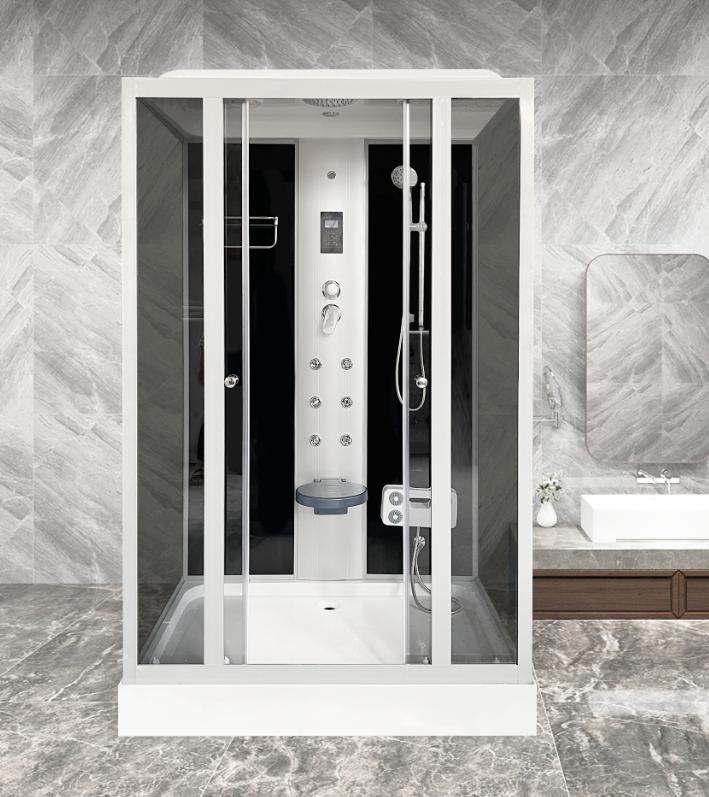 Cabina doccia idromassaggio, cromoterapia, touch screen, full 130x85cm Sicorage Myala