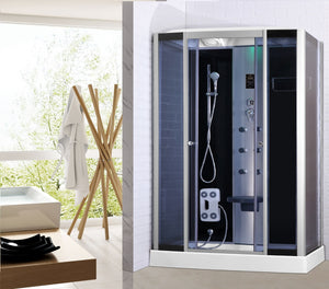 Cabina doccia idromassaggio, cromoterapia, touch screen, full 130x85cm Sicorage Myala