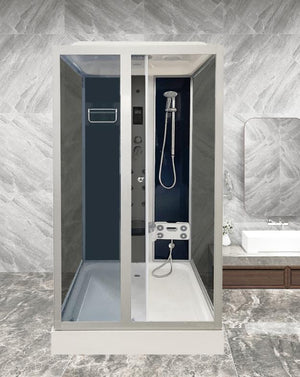 Cabina doccia idromassaggio, cromoterapia, touch screen, full optional 100x100cm Sicorage Lurix