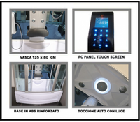 Cabina doccia idromassaggio, cromoterapia, touch screen, full optional 135x80cm Sicorage Xulus