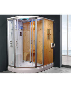 Cabina doccia idromassaggio e sauna finlandese bagno turco 170x130cm Sicorage Pretty