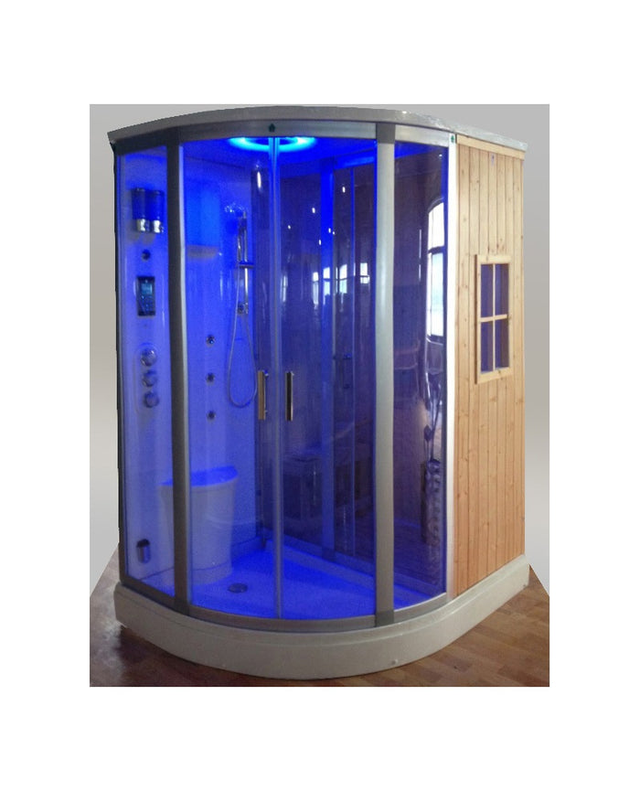 Cabina doccia idromassaggio e sauna finlandese bagno turco 170x130cm Sicorage Pretty