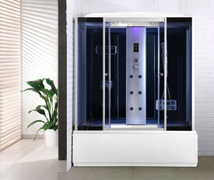 Cabina vasca idromassaggio touch, ozonoterapia, cromoterapia, bagno turco, full optional 170x85cm Sicorage Theraf