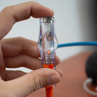 Cacciavite Cercafase 100–500V AC Punta 3mm Lunghezza 140mm con Indicatore al Neon, Impugnatura Isolata Trasparente, Tester di Tensione Professionale