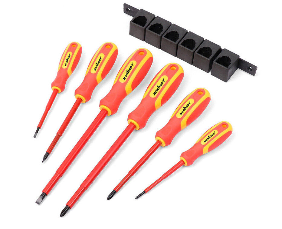 Cacciaviti Elettricista Punta Magnetica a Croce e Taglio Giraviti Isolanti