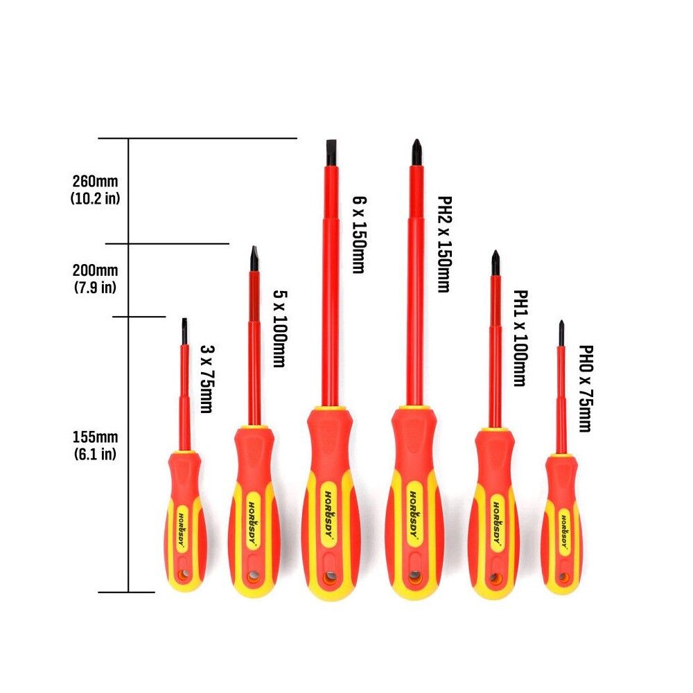 Cacciaviti Elettricista Punta Magnetica a Croce e Taglio Giraviti Isolanti
