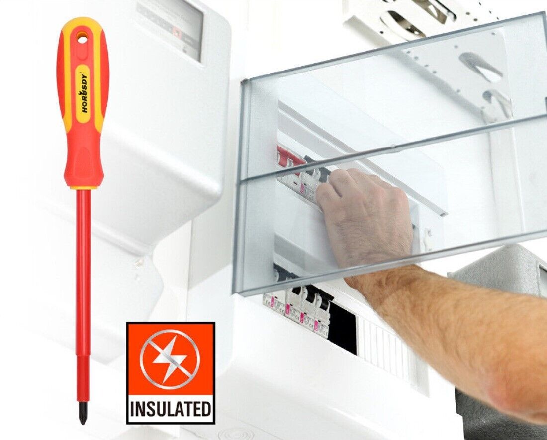 Cacciaviti Elettricista Punta Magnetica a Croce e Taglio Giraviti Isolanti