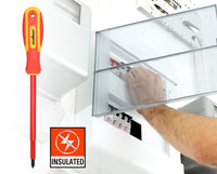 Cacciaviti Elettricista Punta Magnetica a Croce e Taglio Giraviti Isolanti