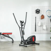 Cyclette Ellittica per la Casa Ultra Silenziosa, Magnetica 8 Livelli Resistenza, Schermo LED, Sensore Battito Cardiaco, Nero