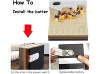 Calendario Settimanale 3D 2025 Magico Castello Luce e Supporto Decorazione Ufficio