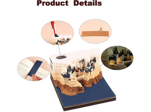 Calendario Settimanale 3D 2025 Magico Castello Luce e Supporto Decorazione Ufficio