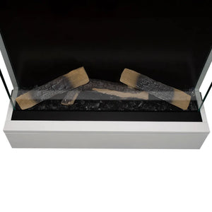 Tempo Style - Caminetto elettrico CALLIOPE Bianco con cornice in legno MDF effetto fuoco reale 750 - 1.500 W