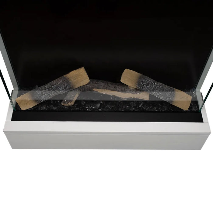 Tempo Style - Caminetto elettrico CALLIOPE Bianco con cornice in legno MDF effetto fuoco reale 750 - 1.500 W