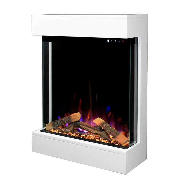 Tempo Style - Caminetto elettrico CALLIOPE Bianco con cornice in legno MDF effetto fuoco reale 750 - 1.500 W