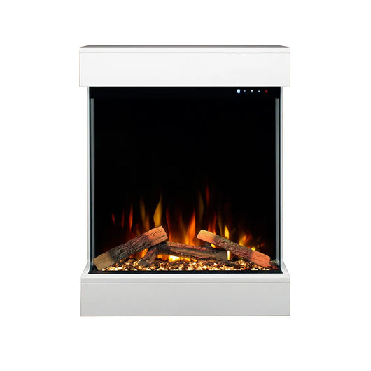 Tempo Style - Caminetto elettrico CALLIOPE Bianco con cornice in legno MDF effetto fuoco reale 750 - 1.500 W