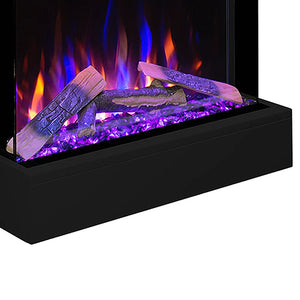 Tempo Style - Caminetto elettrico CALLIOPE Nero con cornice in legno MDF effetto fuoco reale 750 - 1.500 W