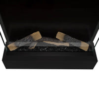 Tempo Style - Caminetto elettrico CALLIOPE Nero con cornice in legno MDF effetto fuoco reale 750 - 1.500 W