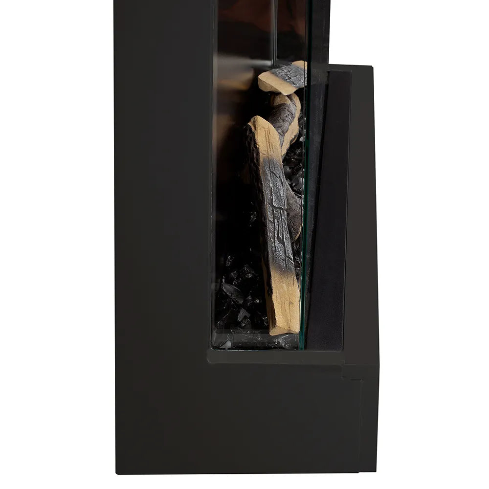 Tempo Style - Caminetto elettrico CALLIOPE Nero con cornice in legno MDF effetto fuoco reale 750 - 1.500 W