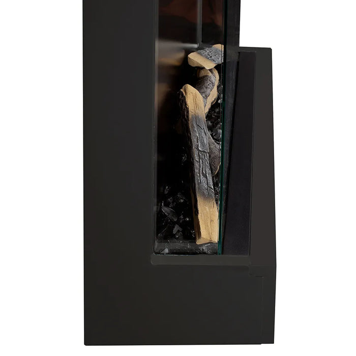 Tempo Style - Caminetto elettrico CALLIOPE Nero con cornice in legno MDF effetto fuoco reale 750 - 1.500 W