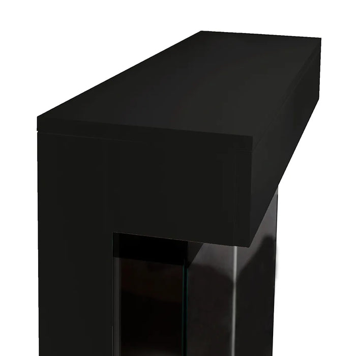 Tempo Style - Caminetto elettrico CALLIOPE Nero con cornice in legno MDF effetto fuoco reale 750 - 1.500 W