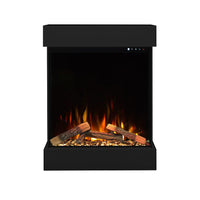 Tempo Style - Caminetto elettrico CALLIOPE Nero con cornice in legno MDF effetto fuoco reale 750 - 1.500 W