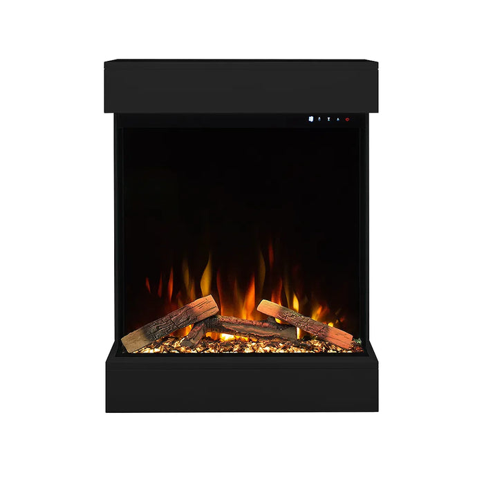 Tempo Style - Caminetto elettrico CALLIOPE Nero con cornice in legno MDF effetto fuoco reale 750 - 1.500 W