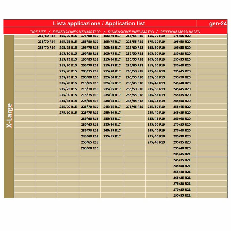 Calze da Neve Omologate Misura XL per SUV Camper Auto 4x4 Veicoli Commerciali