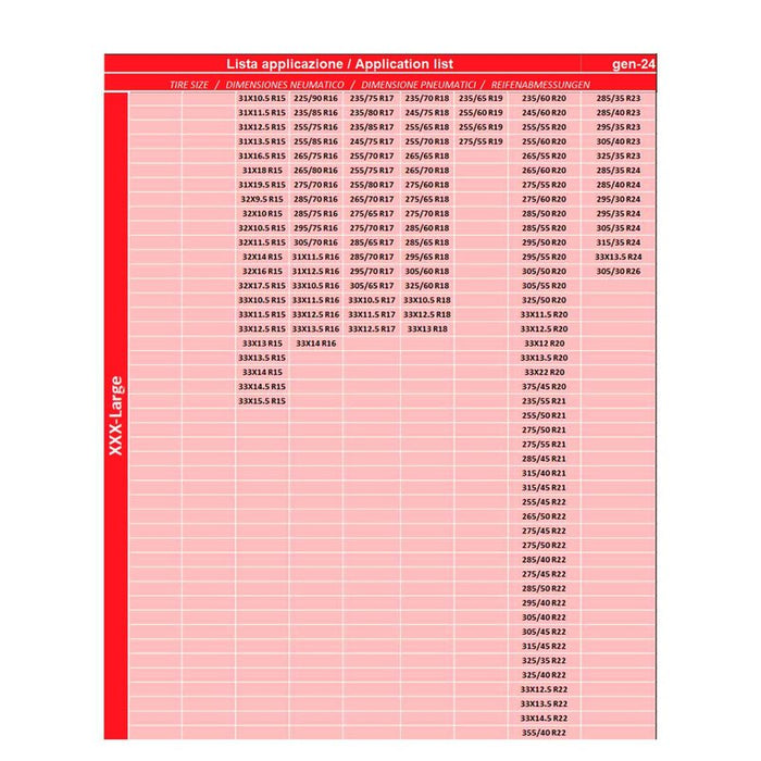 Calze da Neve Omologate Misura XXXL per SUV Camper Auto 4x4 Veicoli Commerciali