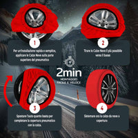 Calze Da Neve per Auto Omologate EN 16662-1 2020 Misura L