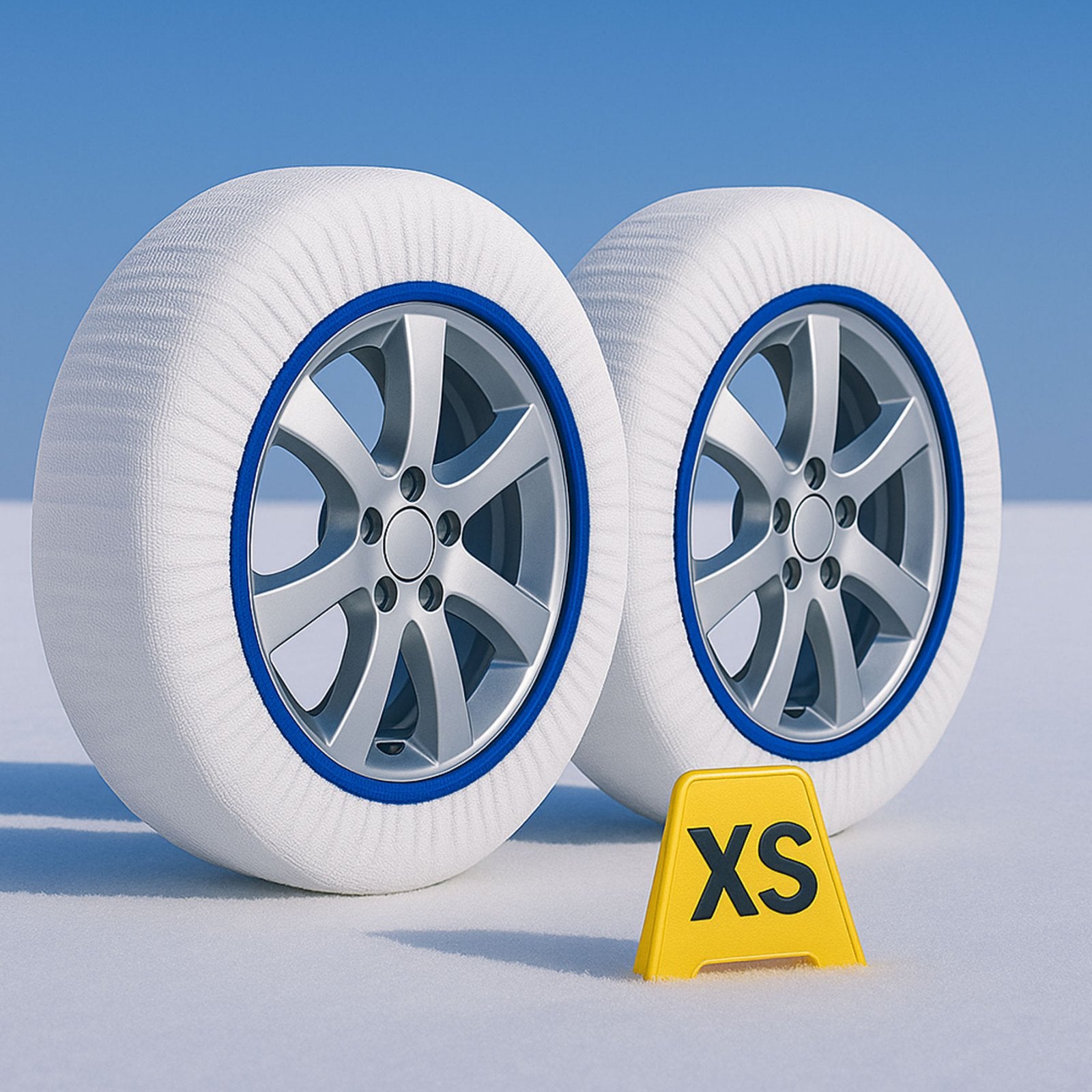 Calze Da Neve per Auto Omologate EN 16662-1 2020 Modello Bianco Standard Misura XS