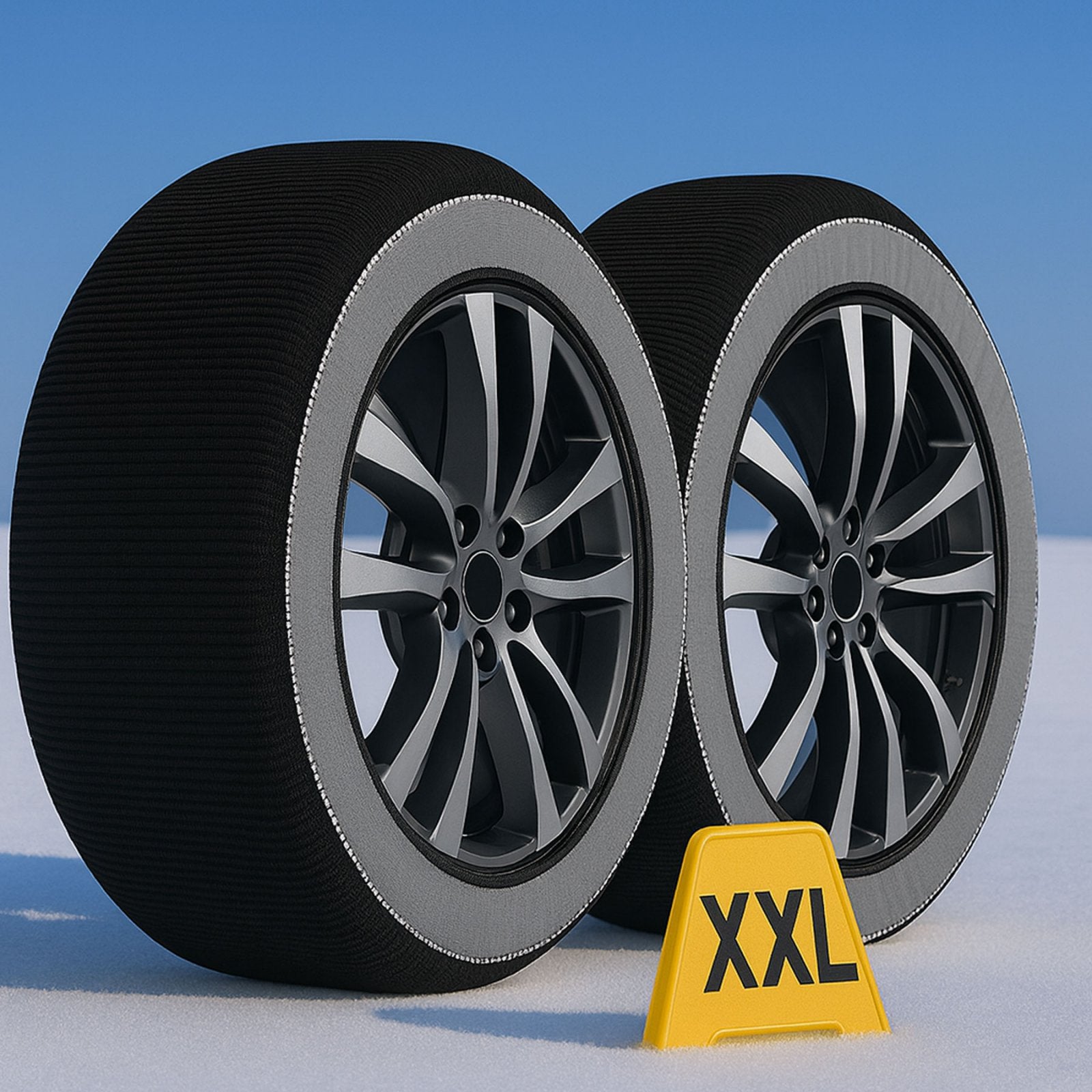 Calze Da Neve per Auto Omologate EN 16662-1 2020 Modello Nero StandardMisura XXL