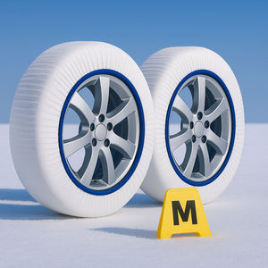 Calze Da Neve per Auto Omologate EN 16662-1 Modello Bianco Standard Misura M