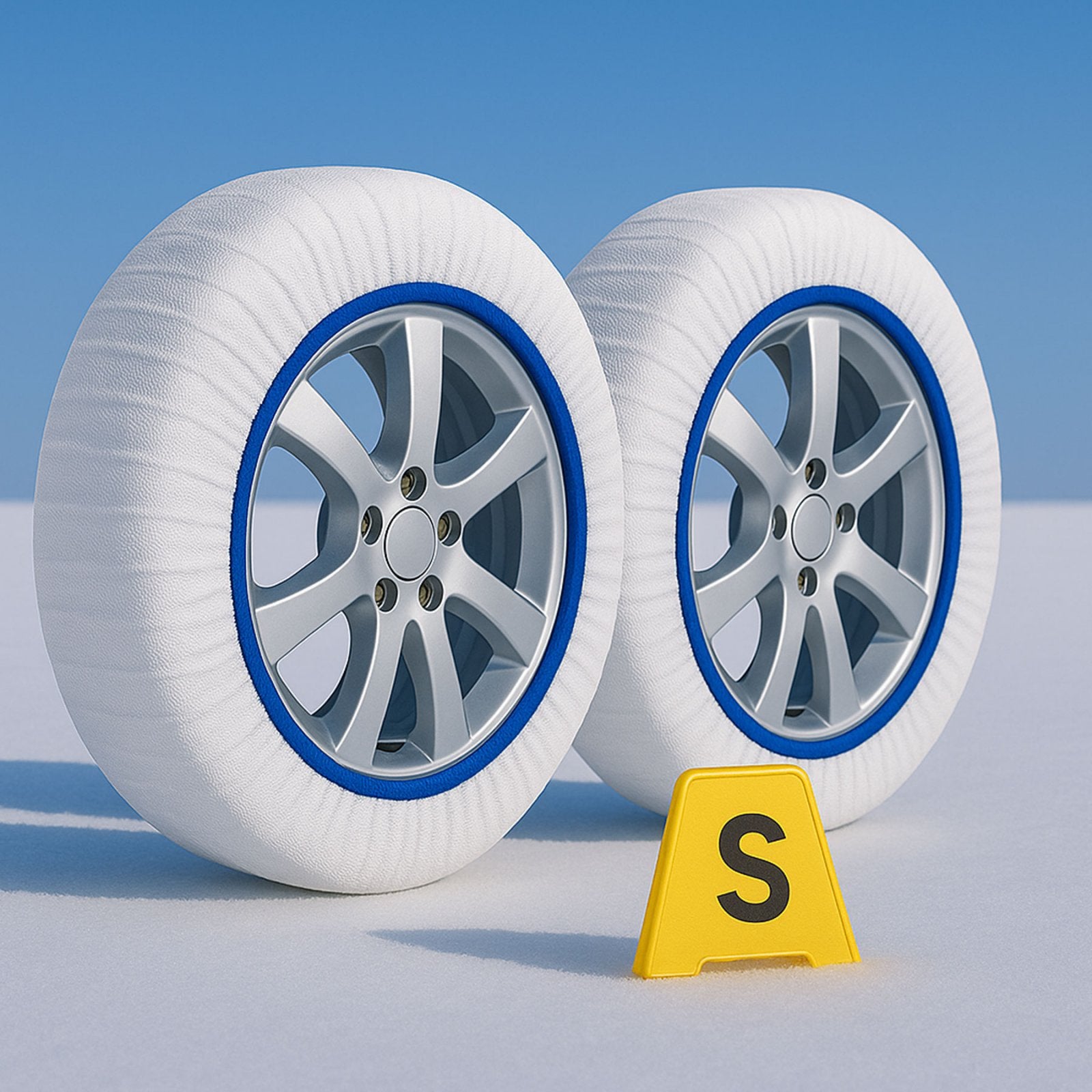 Calze Da Neve per Auto Omologate EN 16662-1 Modello Bianco Standard Misura S