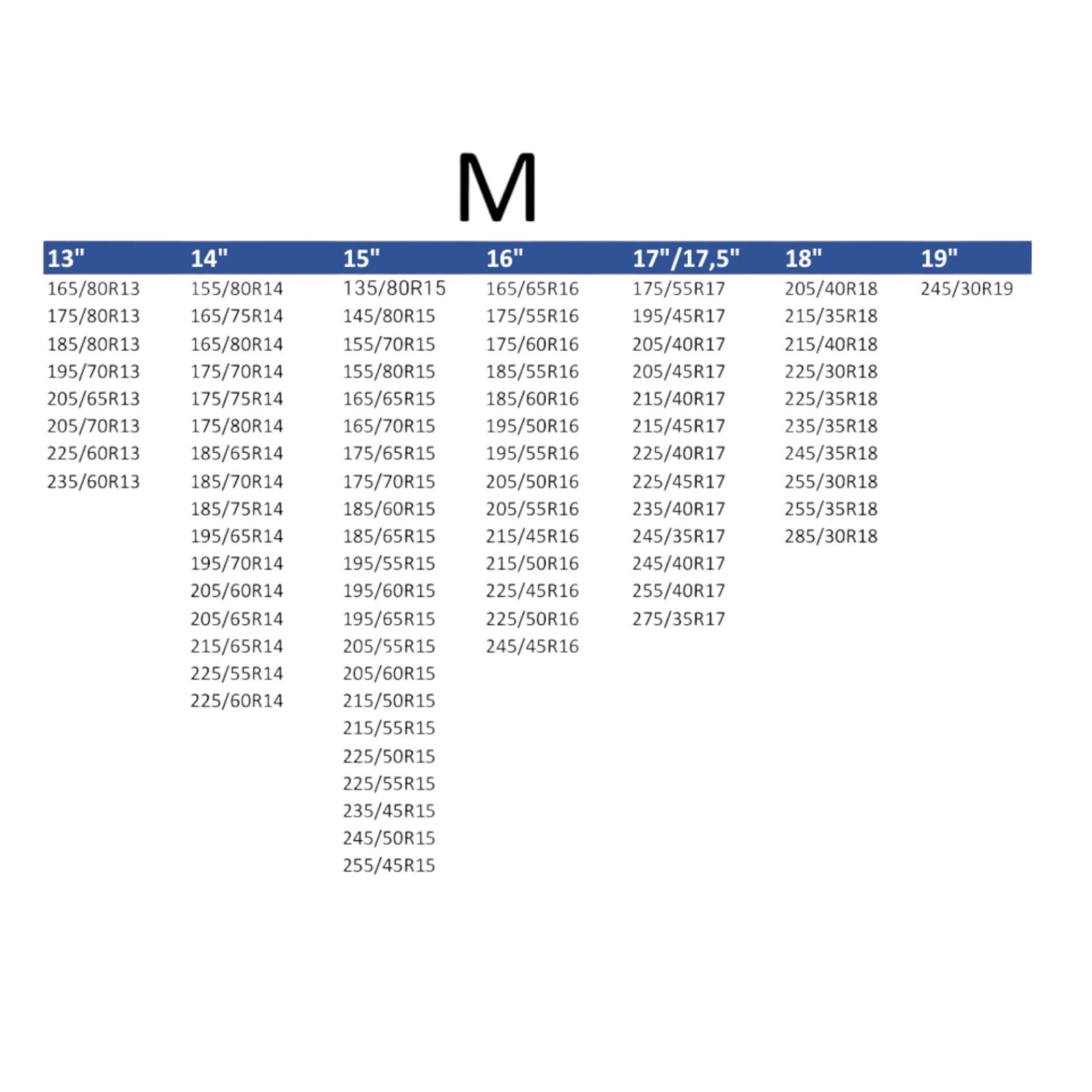 Calze da Neve Omologate Italia EN 16662-1 Kit con 2 Calze tessili per pneumatici M