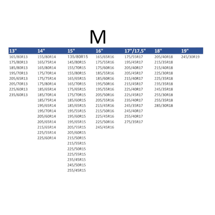 Calze da Neve Omologate Italia EN 16662-1 Kit con 2 Calze tessili per pneumatici M