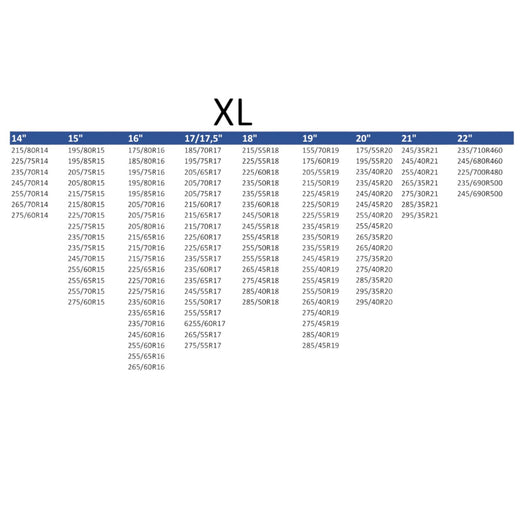 Calze da Neve Omologate Italia EN 16662-1 Kit con 2 Calze tessili per pneumatici XL